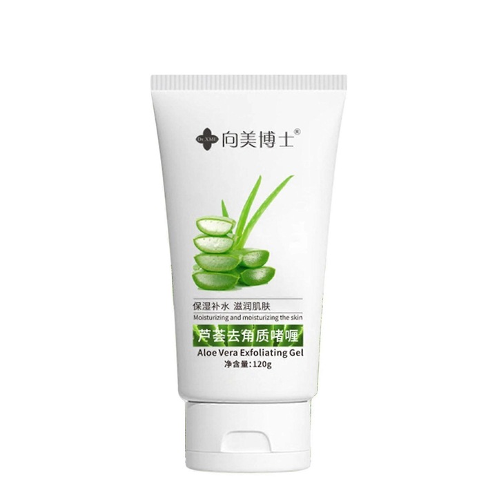 Gel exfoliant pentru fata cu aloe, 120g, curata porii, indeparteaza celulele moarte