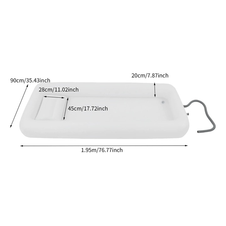Cada gonflabila, PVC durabil, montare usoara, alb, 150x80x45cm