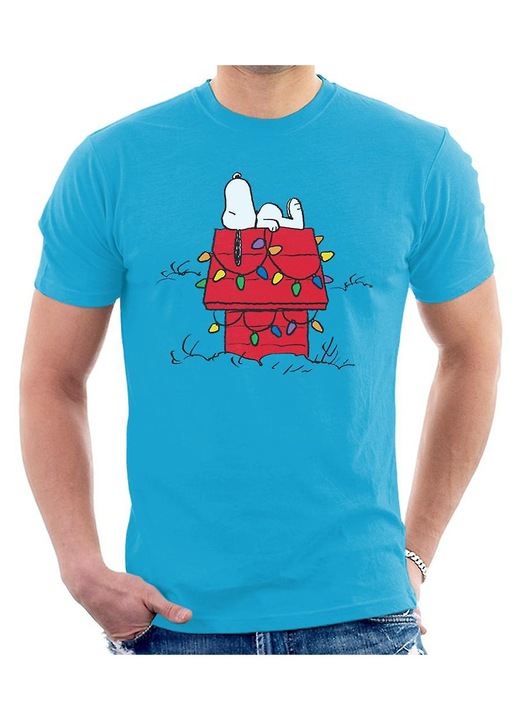 Férfi póló, Peanuts, kék