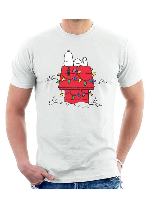 Férfi póló, Peanuts, fehér, pamut