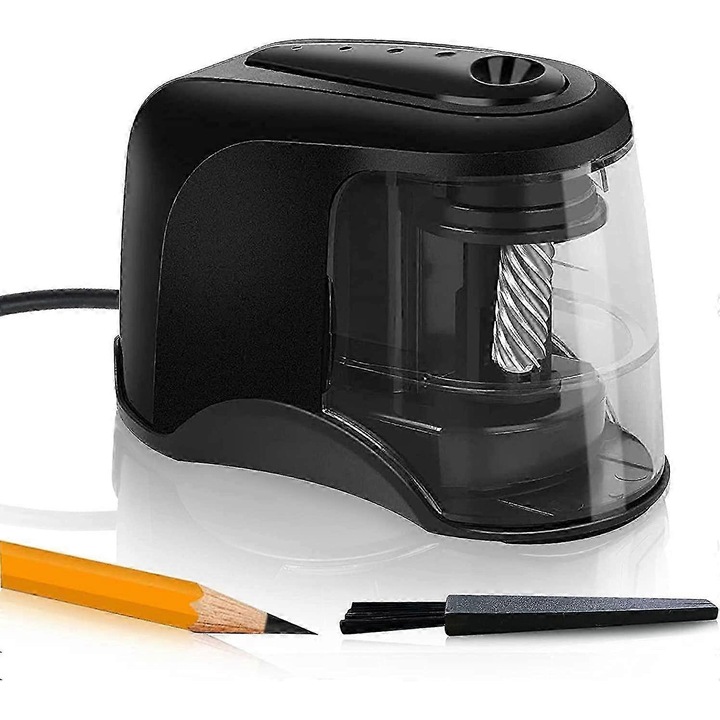 Elektromos ceruzahegyező, spirálpengével, nagy kapacitású, USB/elemes tápellátás, 6-8 mm