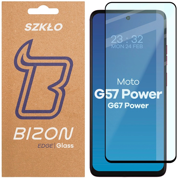 Стъклен протектор, Bizon Glass Edge 2 за Motorola Moto G57 Power / G67 Power