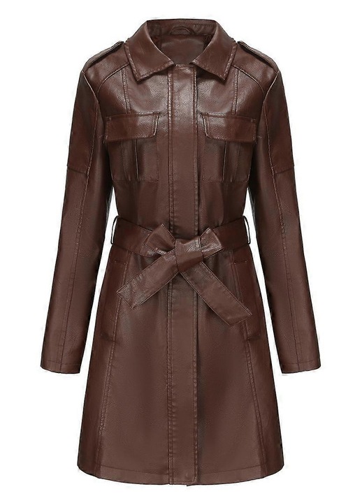 Jacheta dama, la frig, material PU, captuseala poliester, Maro