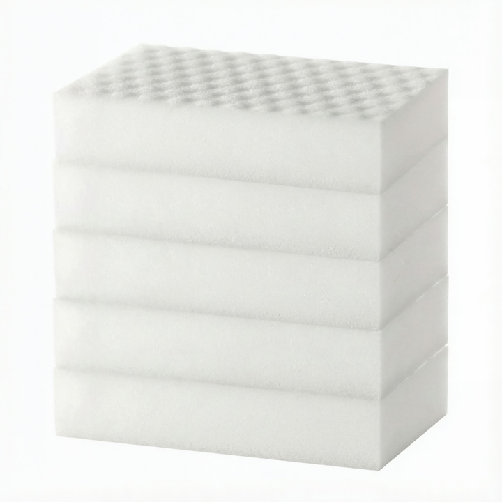 Комплект от 5 гъби за почистване на повърхности Magic TrioStore, магическа гъба за премахване на упорити замърсявания, за домашна и професионална употреба, бяла, 10 x 6 x 2 см