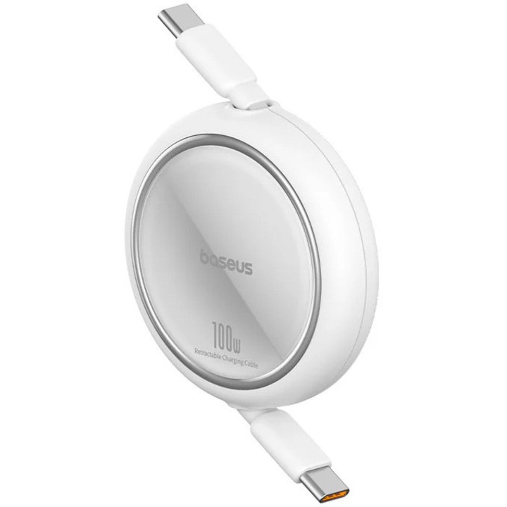 Cablu Baseus Free2Pull, C la C, 100W, 1 m, Alb