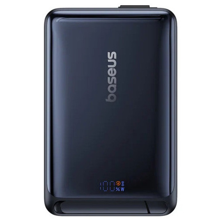 Acumulator extern Baseus Nomos Qi2 Magnetic, 10000 mAh, 45W, Negru