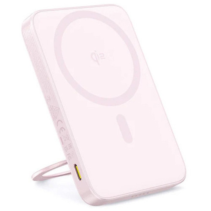 Acumulator extern Baseus PicoGo Qi2 Magnetic, 5000 mAh, 20W, Roz