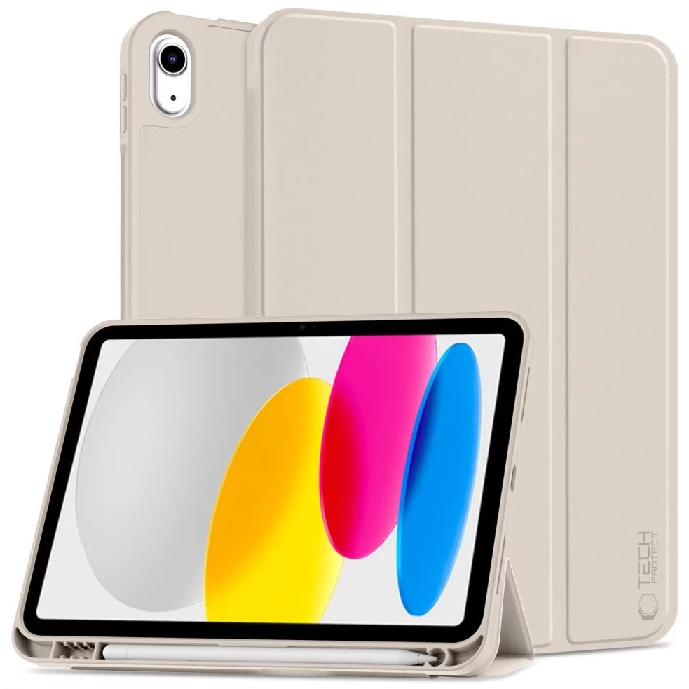 Husa Tech-Protect Smartcase Pen compatibila cu iPad 10.9 inch 2022 Starlight