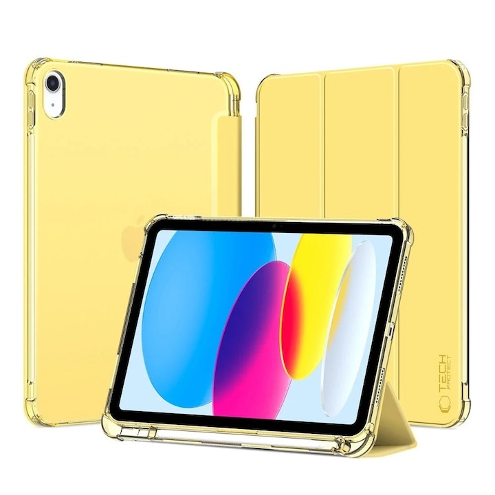 Husa de protectie Tableta Tech-Protect SC Pen Hybrid iPad 10.9" 10 / 2022 / 11" 11 / 2025 Crystal Yellow