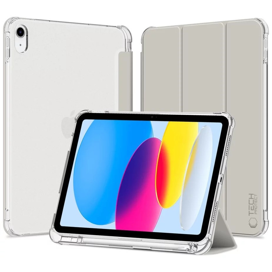 Husa de protectie Tableta Tech-Protect SC Pen Hybrid iPad 10.9" 10 / 2022 / 11" 11 / 2025 Crystal Argintiu