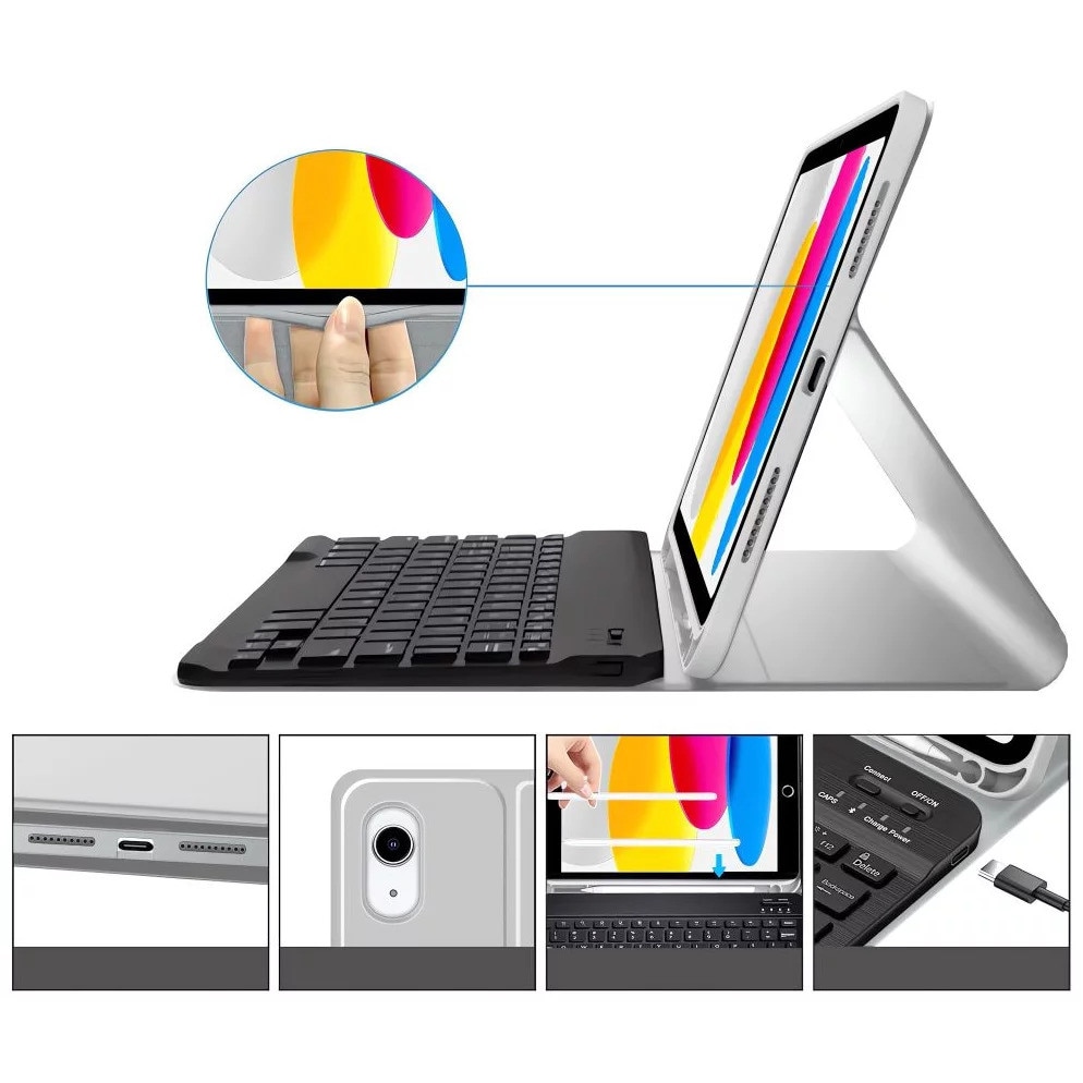 Husa de protectie Tableta Tech-Protect SC Pen + Keyboard iPad 10.9" 10 / 2022 / 11" 11 / 2025 Gri