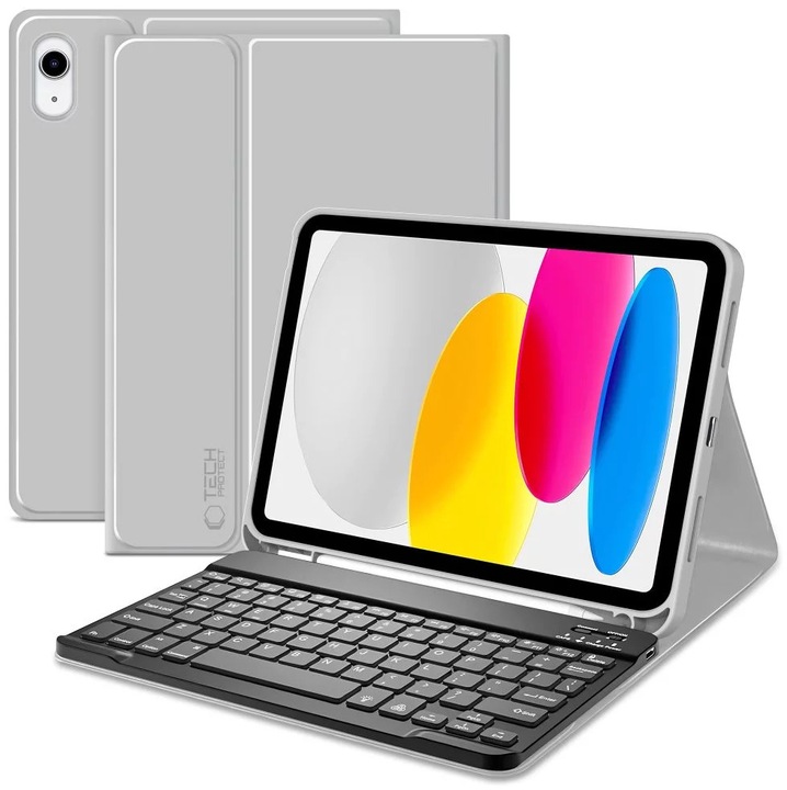 Husa de protectie Tableta Tech-Protect SC Pen + Keyboard iPad 10.9" 10 / 2022 / 11" 11 / 2025 Gri