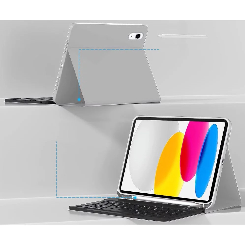 Husa de protectie Tableta Tech-Protect SC Pen + Keyboard iPad 10.9" 10 / 2022 / 11" 11 / 2025 Gri