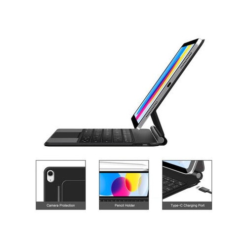 Husa de protectie tableta cu tastatura Tech-Protect Smartcase Magnetic iPad 10.9" 10 / 2022 / 11" 11 / 2025 Negru
