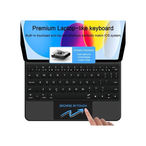 Husa de protectie tableta cu tastatura Tech-Protect Smartcase Magnetic iPad 10.9" 10 / 2022 / 11" 11 / 2025 Negru