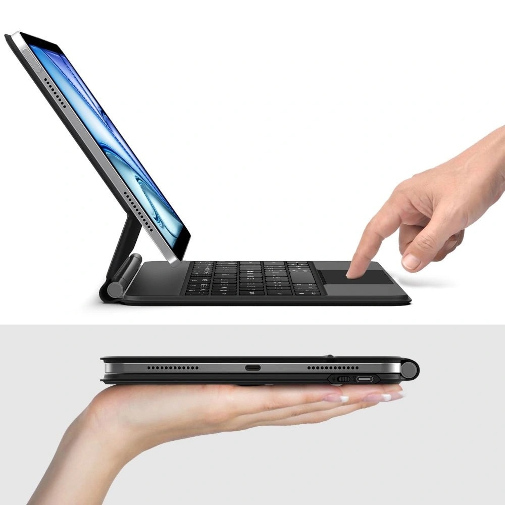 Husa de protectie tableta cu tastatura Tech-Protect Smartcase Magnetic iPad Air 10.9" 4 / 5 / 2020-2022 / 11" 6 / 7 / 2024-2025 Negru