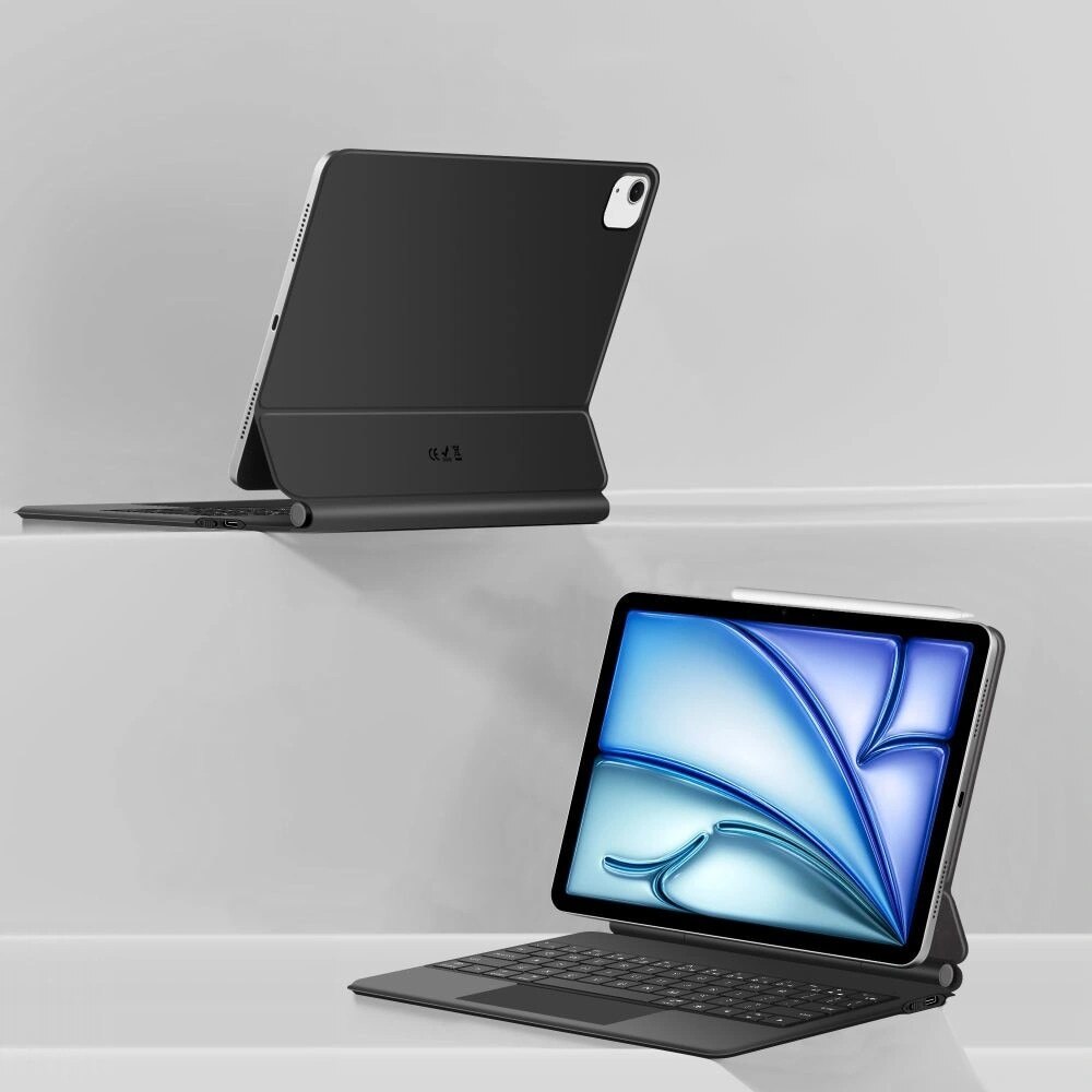 Husa de protectie tableta cu tastatura Tech-Protect Smartcase Magnetic iPad Air 10.9" 4 / 5 / 2020-2022 / 11" 6 / 7 / 2024-2025 Negru