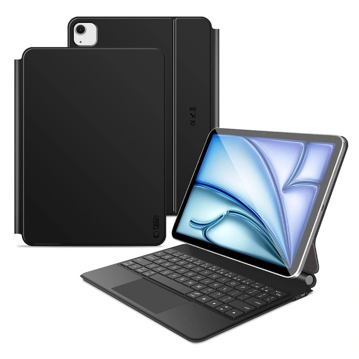 Husa de protectie tableta cu tastatura Tech-Protect Smartcase Magnetic iPad Air 10.9" 4 / 5 / 2020-2022 / 11" 6 / 7 / 2024-2025 Negru