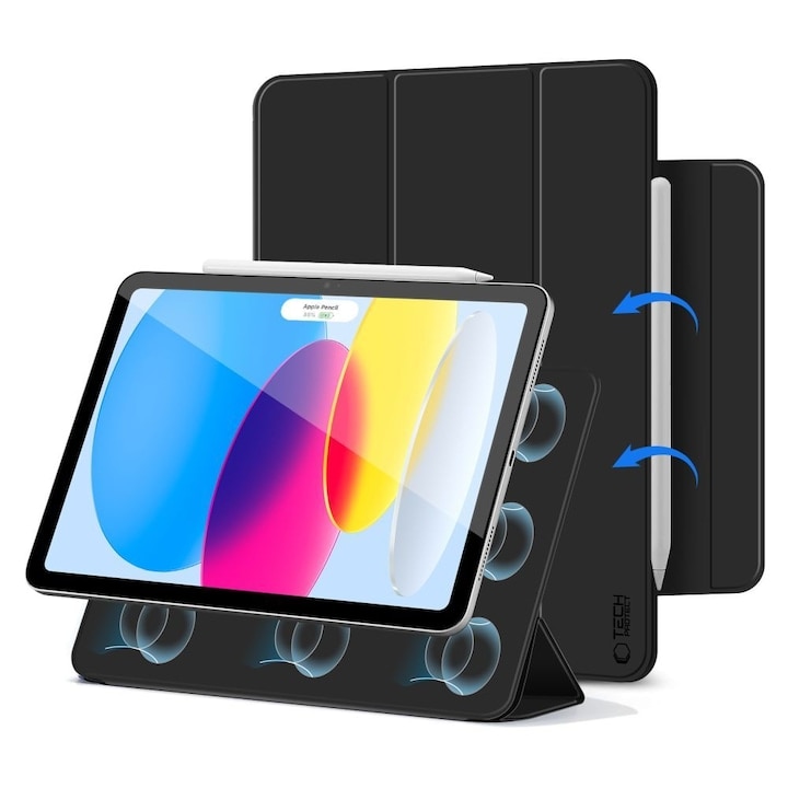 Husa de protectie tableta Tech-Protect Smartcase Magnetic iPad 10.9" 10 / 2022 / 11" 11 / 2025 Negru