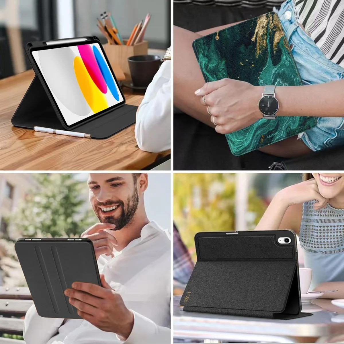 Husa de protectie tableta Tech-Protect Lamano iPad 10.9" 10 / 2022 / 11" 11 / 2025 Verde Aura