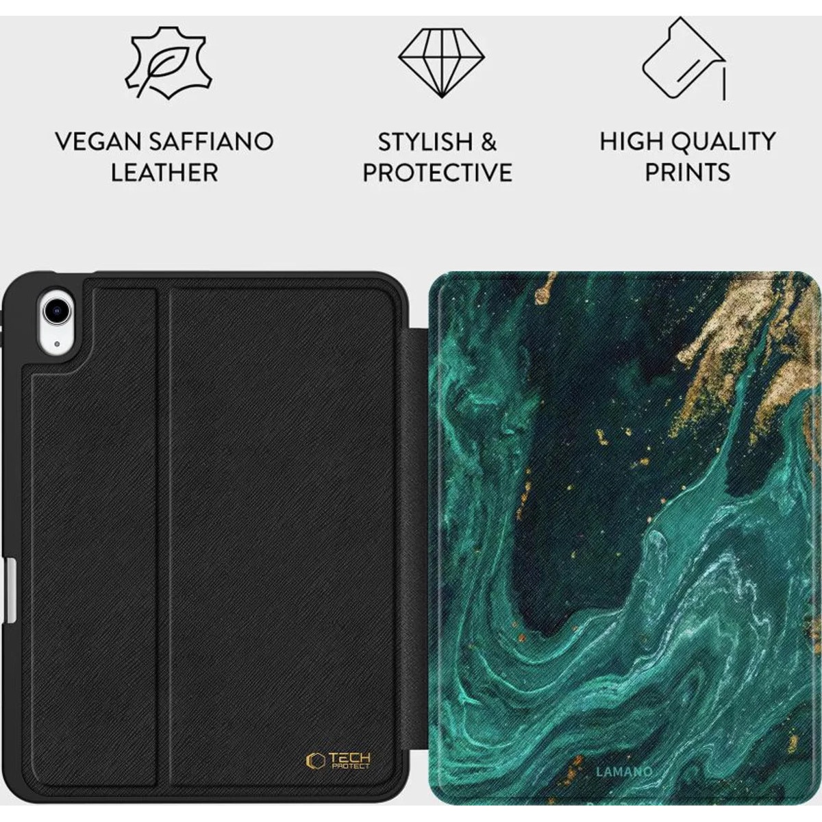 Husa de protectie tableta Tech-Protect Lamano iPad 10.9" 10 / 2022 / 11" 11 / 2025 Verde Aura