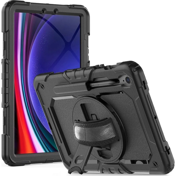 Husa de protectie tableta Tech-Protect Solid360 pentru Galaxy Tab S9 11.0 / S9 Fe / S10 Fe / S10 Lite 10.9 X710 / X716B / X510 / X516B / X520 / X526 / X400 / X406B Negru