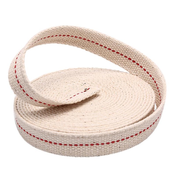 Fitil lampa kerosen, bumbac, 4.5m, alb, 1.3cm, impletit, plat