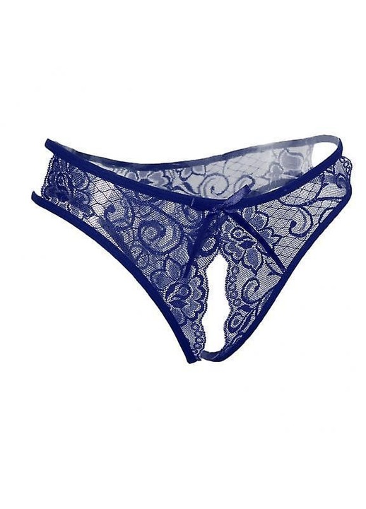 Szexi bugyi, Csipke, Sötétkék, 4 pár, Egy méret (nemzetközi)