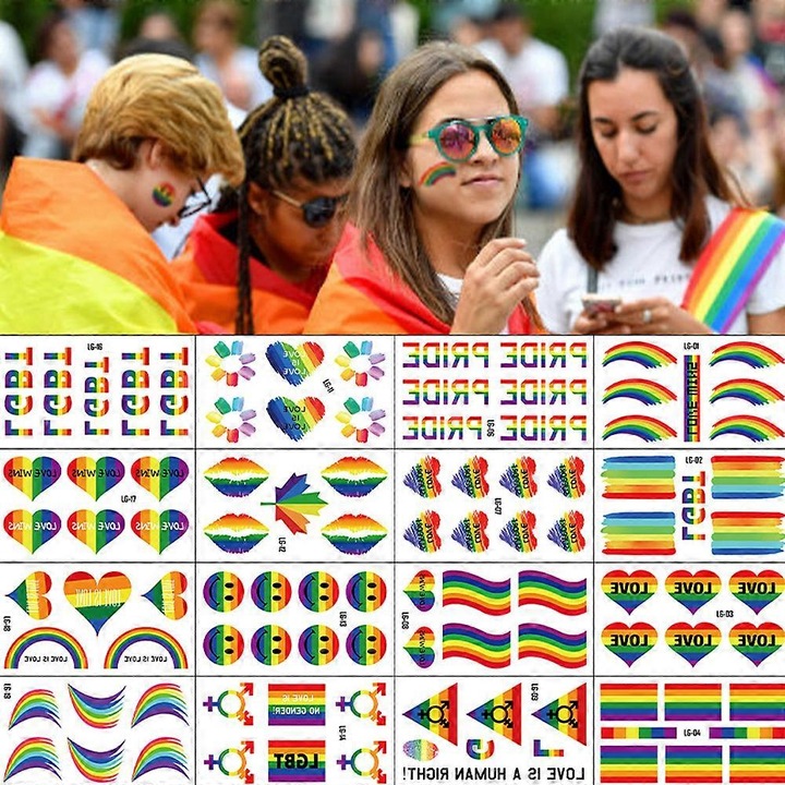 Комплект 40 Временни Татуировки Rainbow, 6x10.5x0.45см, Многоцветни