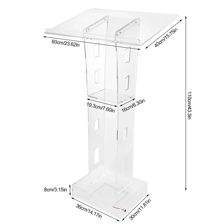 Podium Line Led Podium de prezentare, iluminare LED, constructie acrilica durabila ...