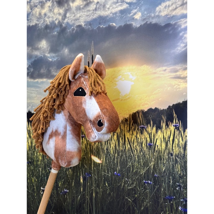 Calut de jucarie, KHT AURORA, palomino cu alb, material Minky, 33x40cm