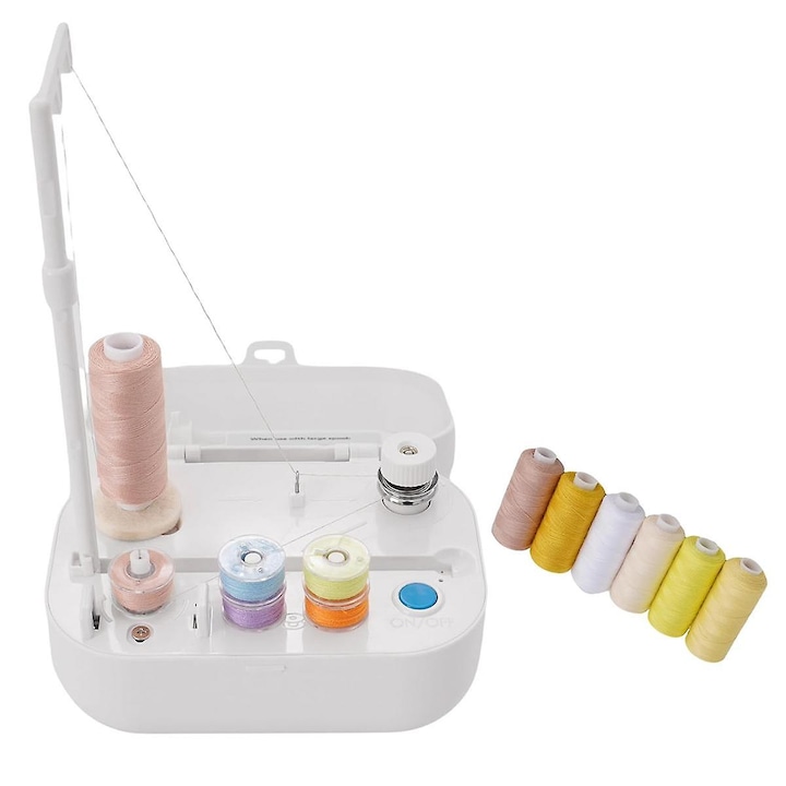 Dispozitiv automat de infasurare a bobinelor cu senzor de oprire, suport pentru bobine de fir, alb