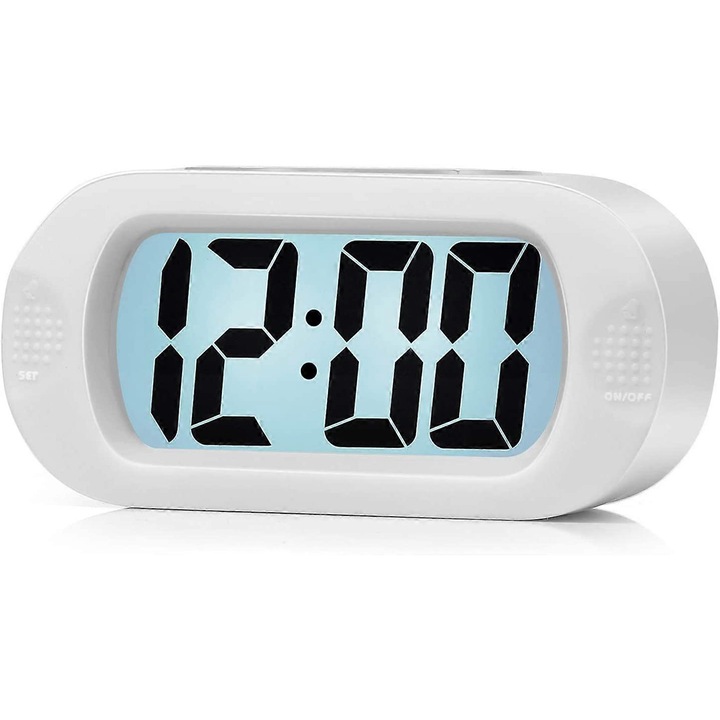 Plumeet digitális ébresztőóra, LCD kijelző, szundi funkció, világítás, kompakt méretek, gyermekeknek, többszínű