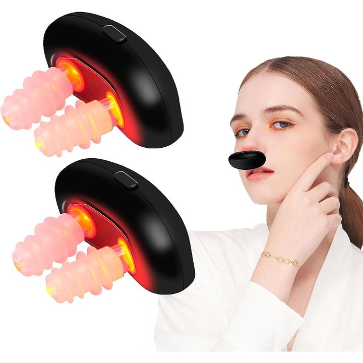 Instrument de terapie nazala cu lumina rosie, set 2 bucati, compact, usor, portabil, 10x15x22cm