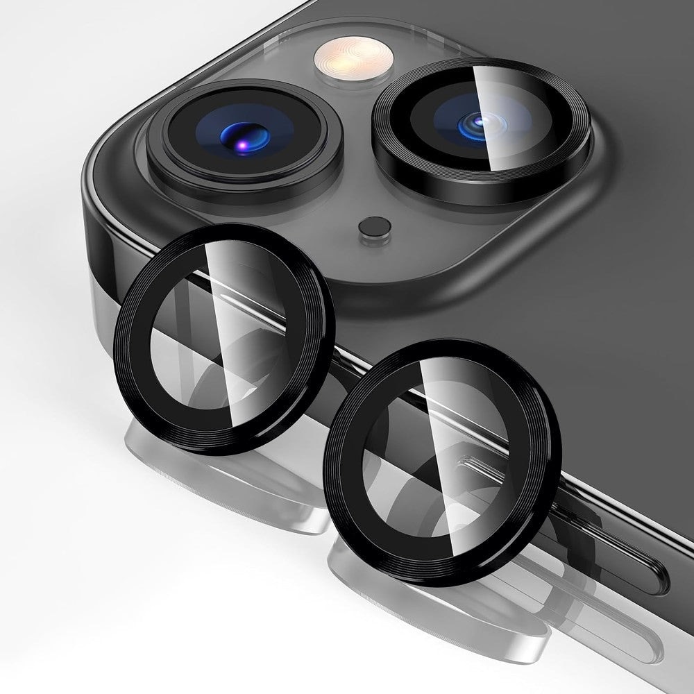 Folie Protectie Lentile Camera compatibila cu iPhone 14 / iPhone 14 Plus, CASEY STUDIOS™ MaxDefense+, Ultra HD, Protectie Profesionala Camere 3D, Anti Amprente, Anti Zgarieturi, Anti Socuri, Negru