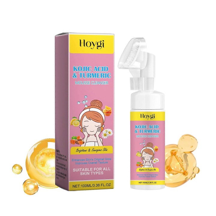 Hámlasztó tisztítóhab kurkumával és kojic savval, HOYGI, 100ml, minden bőrtípusra, 5.5x5.5x17.7cm