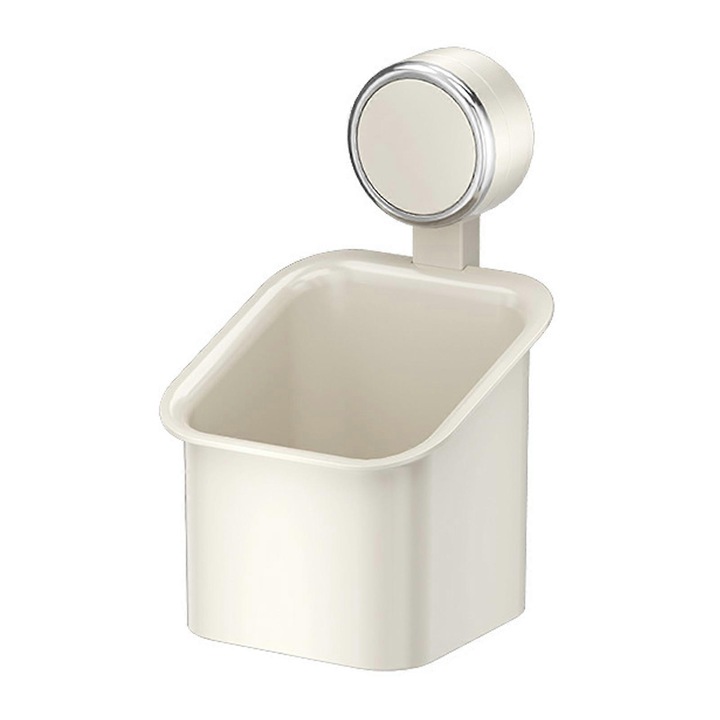 Suport de baie transparent, 12.1x11.6x11.6cm, cu slot detasabil, capacitate 10kg, usor de instalat