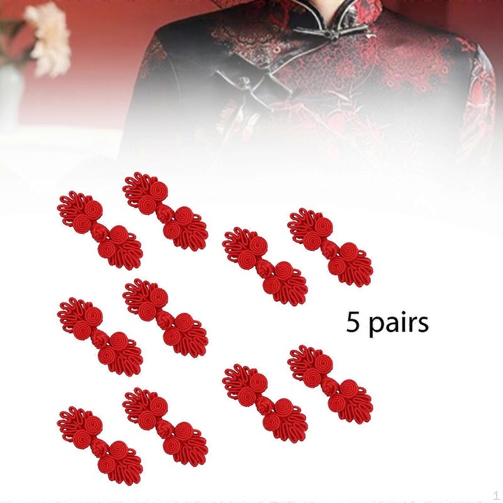 5 pár gomb, piros