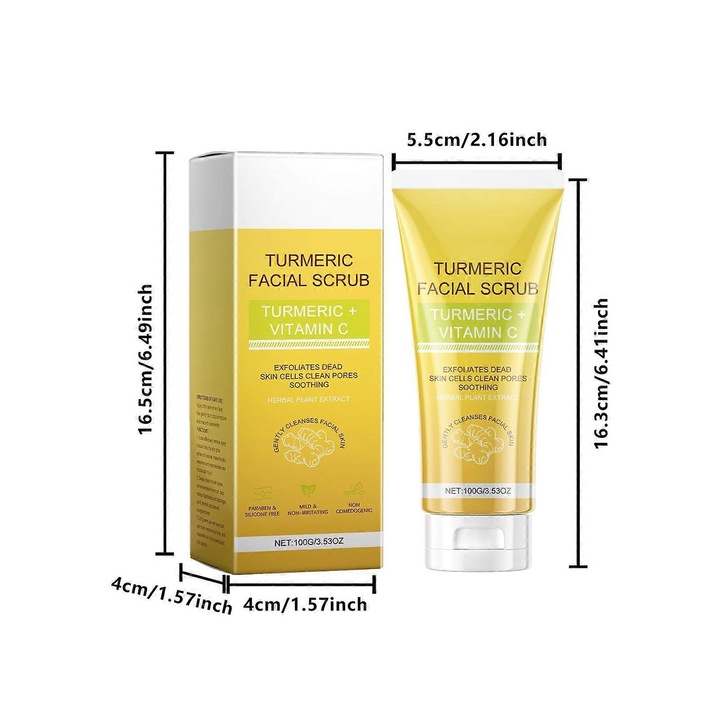 Scrub facial cu turmeric, exfoliant delicat