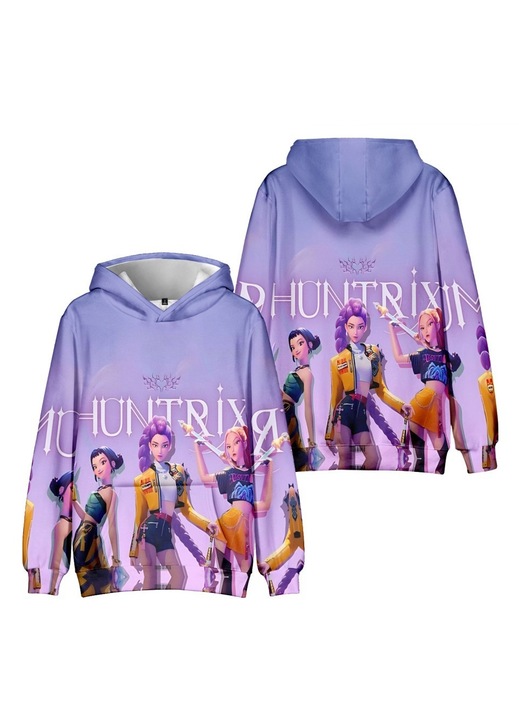 Hanorac dama K-POP Demon Hunters, casual, violet, M INTL