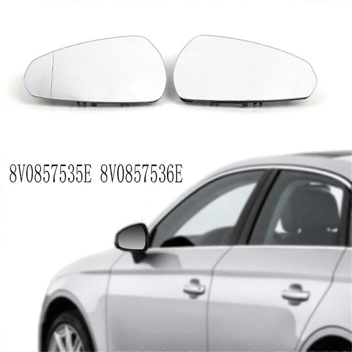 Oglinzi auto set, sticla oglinda retrovizoare, pentru A3 2014-2020, plastic + sticla, 1 pereche