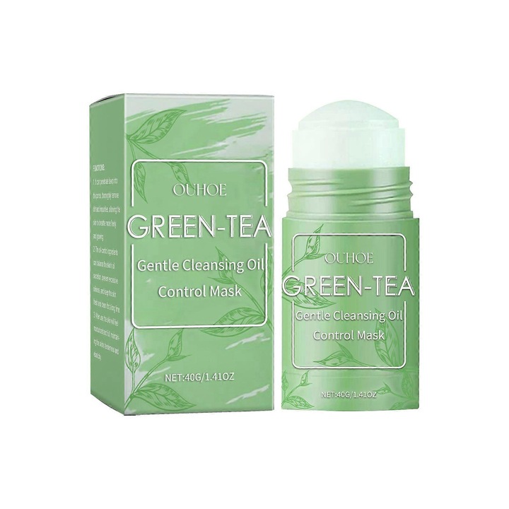 Set masca de curatare cu ceai verde OUHOE, eliminare puncte negre, control sebum, 1 buc