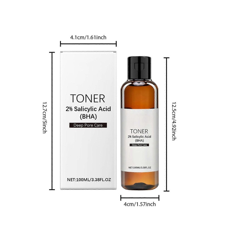 Toner exfoliant si de curatare cu acid salicilic, 100ml, controlul sebumului, ingrijire delicata