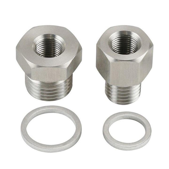 Adaptor presiune ulei M12x1.5 M16x1.5, set 2 garnituri, argintiu