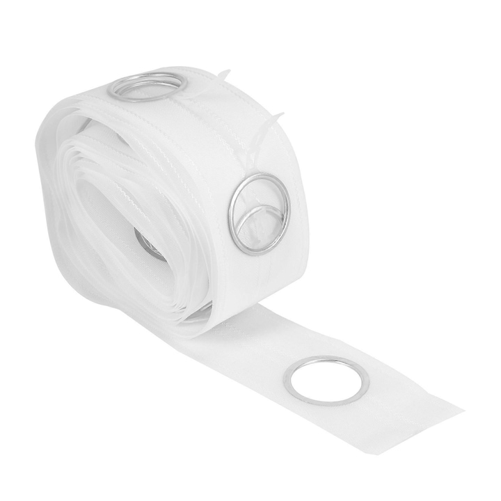 Banda pentru perdele cu ochiuri 5m, 40 inele, alb, 80mm latime