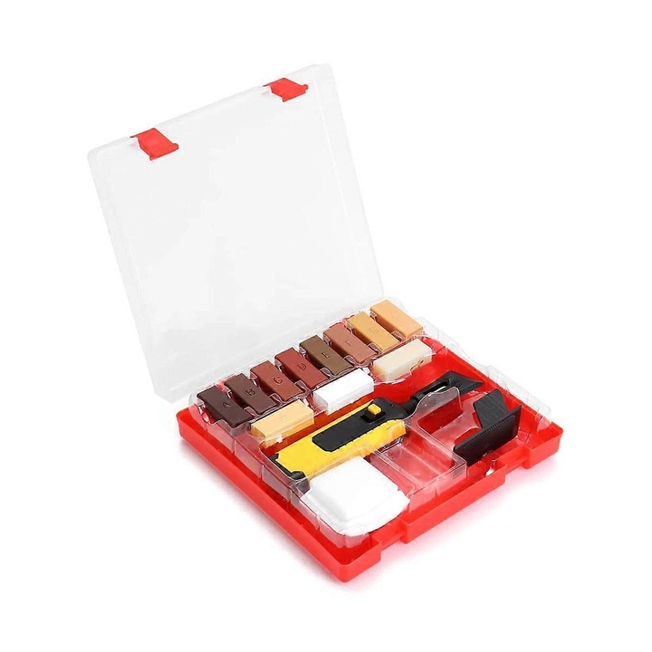 Laminált padló javítókészlet, elektromos szerszámokkal, 11 viaszblokk, 150mm, többszínű