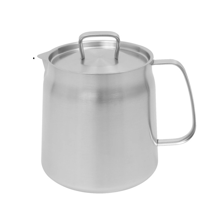 Oala cu sita pentru prajit, 304 inox, capacitate 2 litri, gri deschis