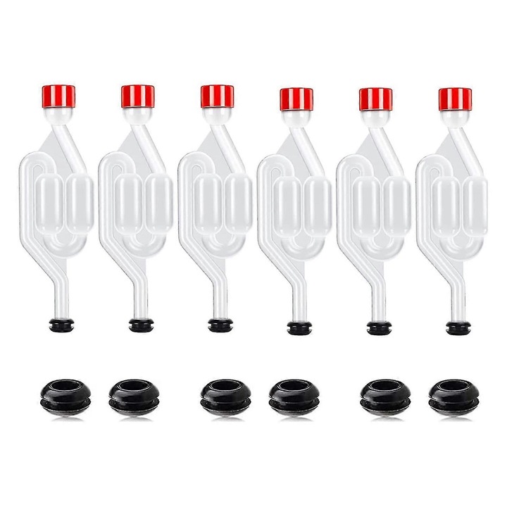 Set de 12 dopuri de fermentare si 6 inele de etansare