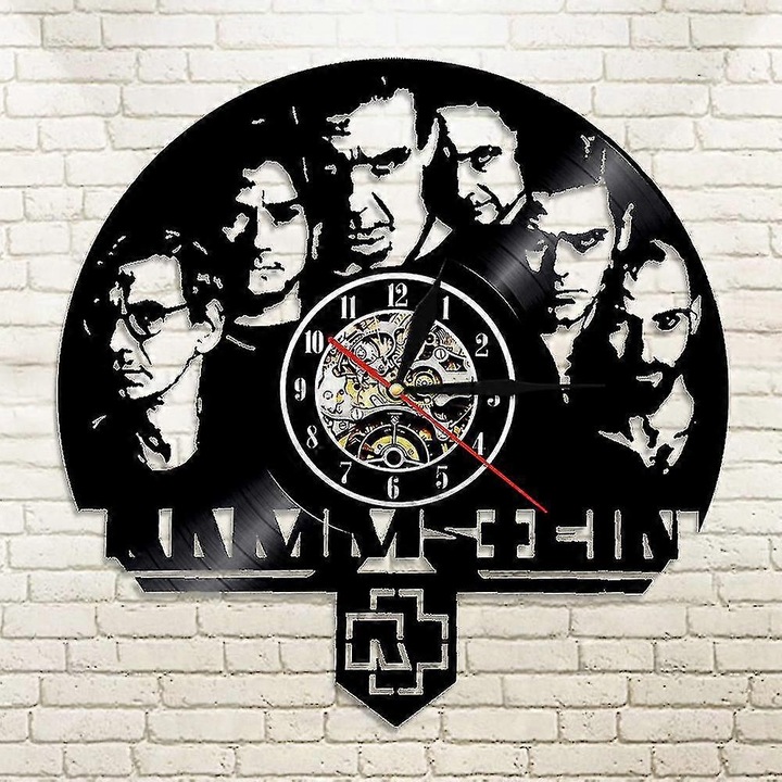 Dekoratív bakelit óra, heavy metal design, 30x30cm, csendes