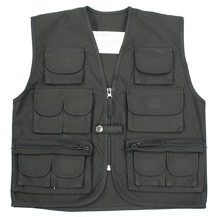 Vesta copii, Top Gun, buzunare, poliester/bumbac, negru, Negru